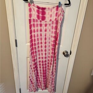 Frumos Pink Tie-Dye Maxi Skirt